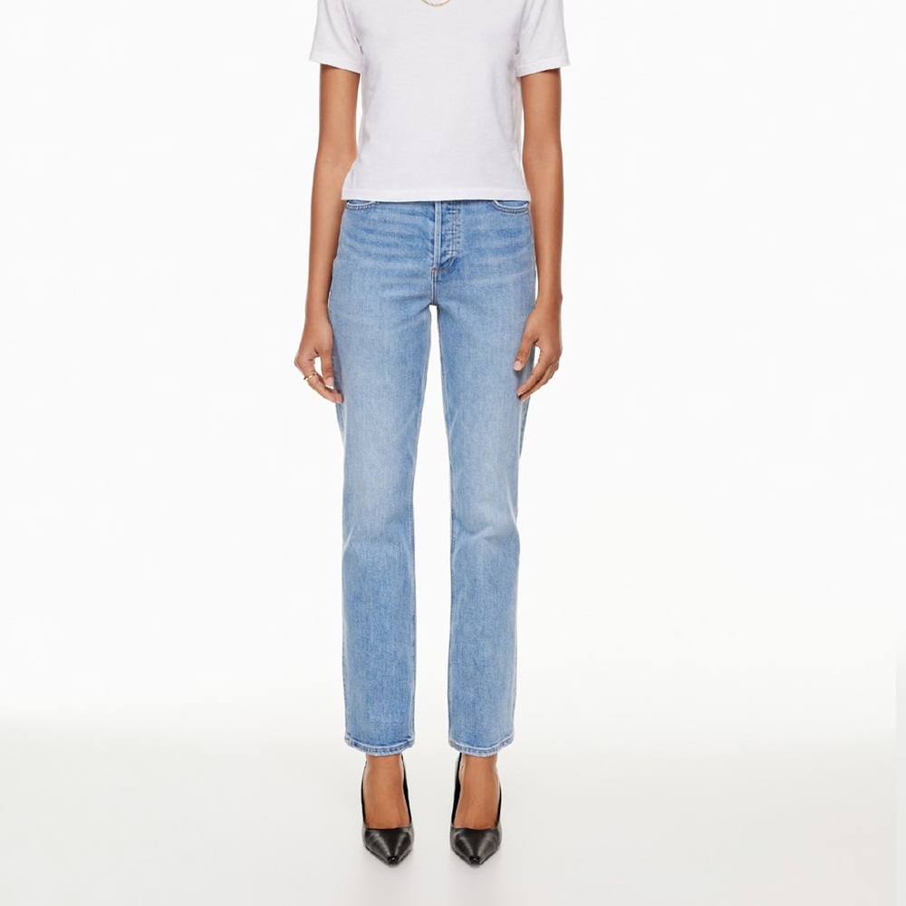 Denim Forum Arlo high rise straight Jeans; size 28L